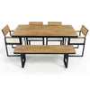 6-Piece Acacia Wood Outdoor Dining Set with Table, Chairs & Bench