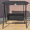 Cushioned Steel Patio Loveseat Glider with Canopy