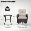 Outdoor Swivel Rocker Chairs 3 Piece Wicker Set Cushioned