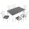 Solid Wood 7-Piece Dining Set with 6 X-Back Chairs