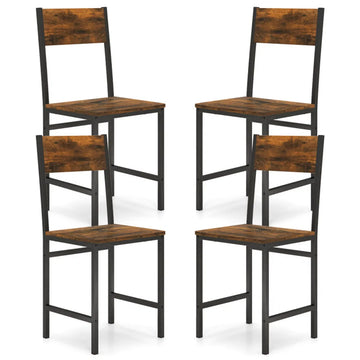 Industrial Dining Chairs, Rustic Brown (Set of 4)