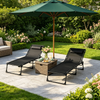 Folding Mesh Chaise Lounge Chairs, Set of 2