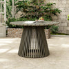 Round Acacia Wood Outdoor Dining Table — 47", Seats 4–6, Grey
