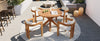 5-Piece Round Acacia Wood Outdoor Dining Set with 4 Armchairs