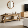 Wood-Tone Entryway Bench with Shoe Storage