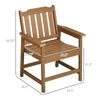 HDPE Outdoor Dining Chair — Weather-Resistant, Brown