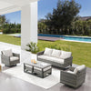 Oversize Outdoor Wicker Patio Sofa Set With Swivel Chairs