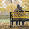 50-Inch Powder-Coated Iron Outdoor Bench