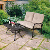 Cushioned Loveseat & Coffee Table Set, Beige