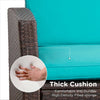 4-Piece Wicker Patio Conversation Set with Glass Coffee Table