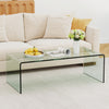 Clear Tempered Glass Coffee Table with Rounded Edges