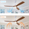 52-Inch Natural Wood 3-Blade Ceiling Fan with Dimmable Light