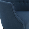 Navy Blue Tufted Club Chair with Birch Legs