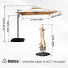9′ x 11′ Rectangle Cantilever Patio Umbrella, Beige