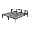 Modern Metal Daybed with Wood Accents