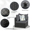 Grey 5-Piece Outdoor Patio Sectional Set with Ottoman