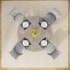47-Inch Round Wood Farmhouse Dining Table, Grey