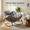 Papasan Oversized Rattan Egg Rocking Chair, Dark Grey