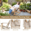 High Fanned Back Acacia Wood Outdoor Rocking Chair