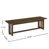 Walnut Rubberwood Dining Bench with Rattan Weave