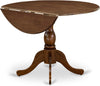 Contemporary Pedestal Table 42 Inches Acacia Walnut