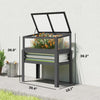 Fir Wood Elevated Raised Garden Bed with Cold Frame