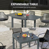 Expandable Patio Table, Outdoor Dining Table for 4-6 with Aluminum Frame for Garden, Lawn, Balcony Terrace, Gray