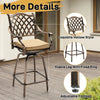 Cast Aluminum Swivel Bar Stools, Grid Back (Set of 2)