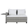 Rattan L-Shaped Patio Sectional — 5-piece outdoor wicker sectional sofa set with cushions