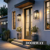Double-Cage Outdoor Wall Lantern in Satin Black