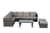 Outdoor Wicker Conversation Set 6-piece set with Cushions for Patio,