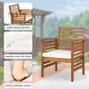 Outdoor Wood Sofa Set Natural Acacia With Thick Cushions