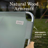 Foldable Aluminum Outdoor Bench with Wood Armrests, Seats Two