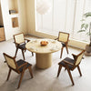 47" Round Fluted Farmhouse Dining Table, Natural Wood