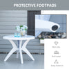 Round Outdoor Dining Table with Umbrella Hole — Seats 4, White