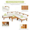 Acacia Wood Modular Sectional — 6 Piece