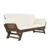 Adjustable Wood Daybed Sofa — Beige