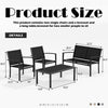 4-Piece Black Patio Set with Table and Lounge Chairs