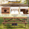 Coastal Solid Wood Picnic Table — Seats 8