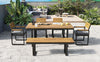 6-Piece Acacia Wood Outdoor Dining Set with Table, Chairs & Bench