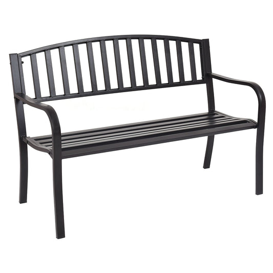 50-Inch Steel Outdoor Garden Bench Loveseat