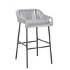 La Push Outdoor Rope Bar Stool — Set of 2, Light Gray