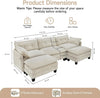 Modular Sectional Sofa with Movable Ottomans
