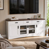 Bayfront 67" White TV Console with Glass Doors