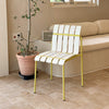 4-Pack Modern Striped Color Block Chairs - Waterproof PP Seat  Sturdy Metal Legs, Indoor Outdoor Dining Set For Patio, Balcony,