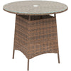 Rattan Outdoor Coffee Table with Umbrella Hole — Brown