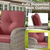 5 Piece Patio Rocking Chairs Set With Wicker Ottomans