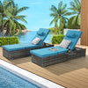 Coastal Rattan Chaise Lounger Set of 2