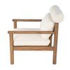 Acacia Wood Outdoor Lounge Chair with Bolster Pillow
