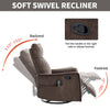 Manual Recliner with Rocker, Swivel & Heat Massage, Brown